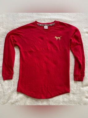 PINK Victoria’s Secret Holiday Oversized Long Sleeve size XS